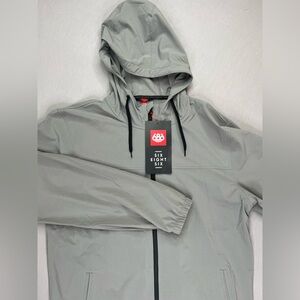 686 MENS UNIX FULL ZIP HOODED WINDBREAKER JACKET